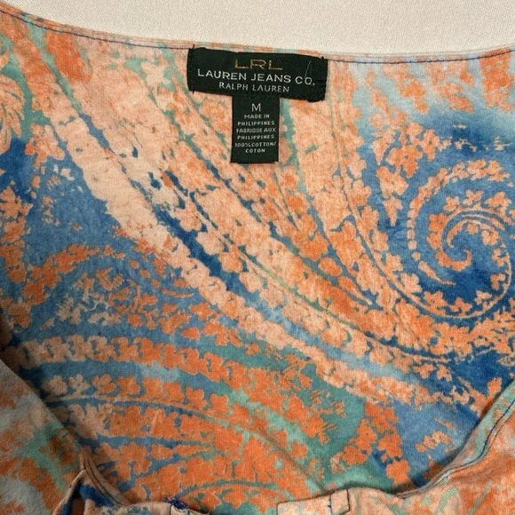 Lauren Ralph Lauren Drop Waist Boho Dress Sz Medium Paisley Fairy Festival Party - Picture 7 of 7